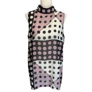 Christina Gavioli Collection Blouse Polka Dot Sleeveless Top Women’s Size 12